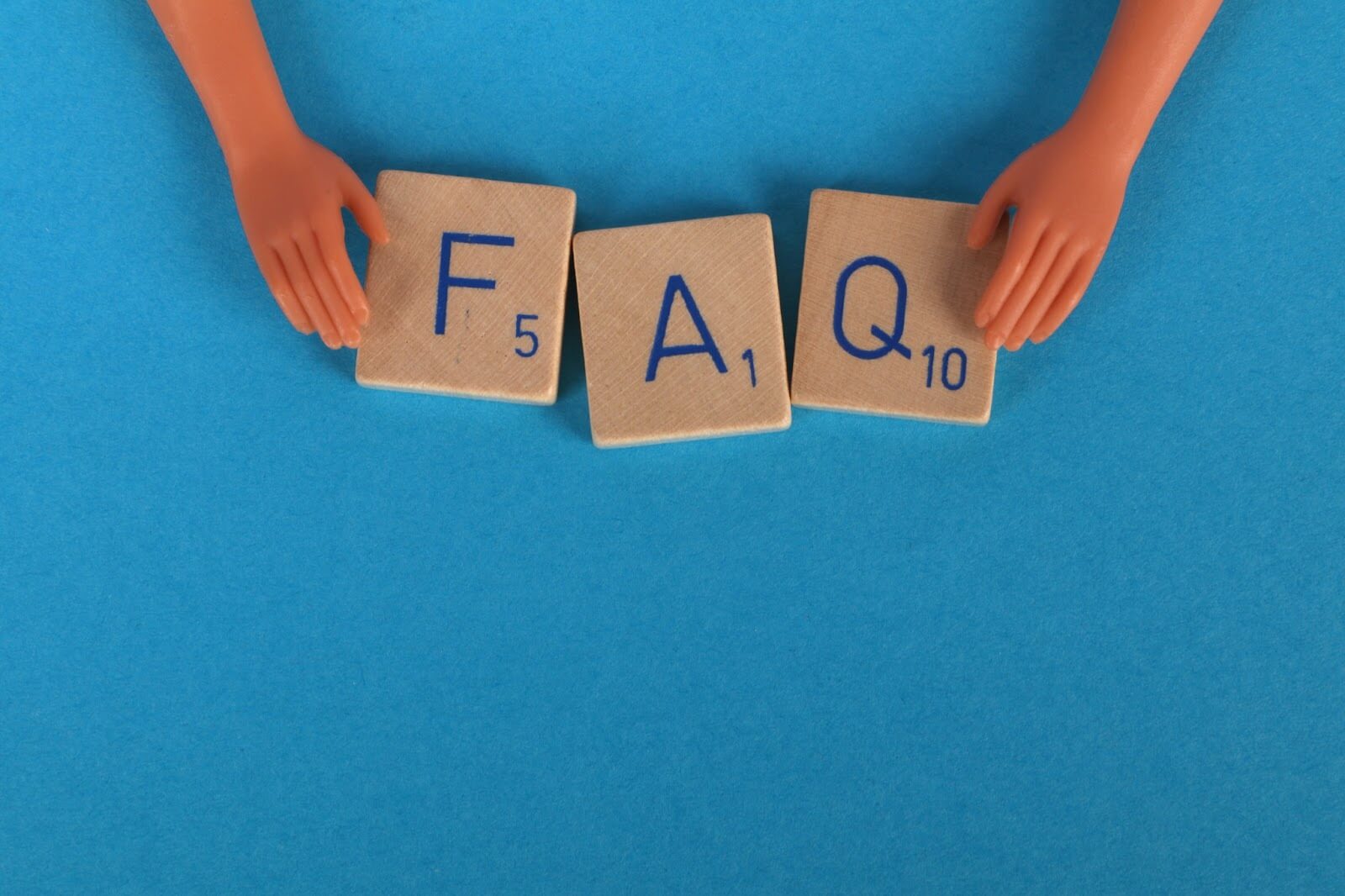 Blocks spelling 'FAQ'